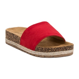 Bestelle Pantoufles classiques en daim rouge 5
