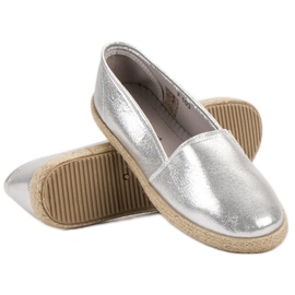 SHELOVET Slipons brillants gris 1
