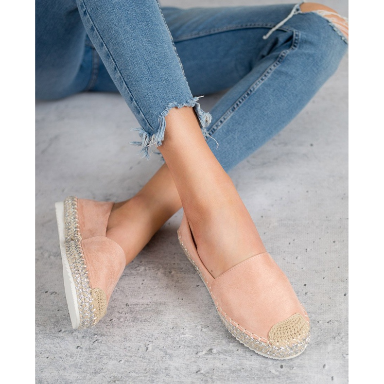 SHELOVET Espadrilles en daim rose 1