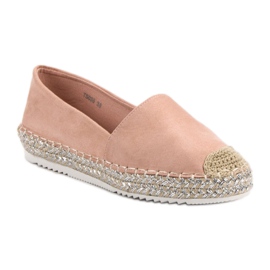 SHELOVET Espadrilles en daim rose 2