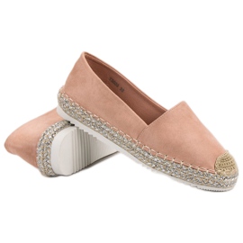 SHELOVET Espadrilles en daim rose 4