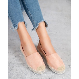 SHELOVET Espadrilles en daim rose 5