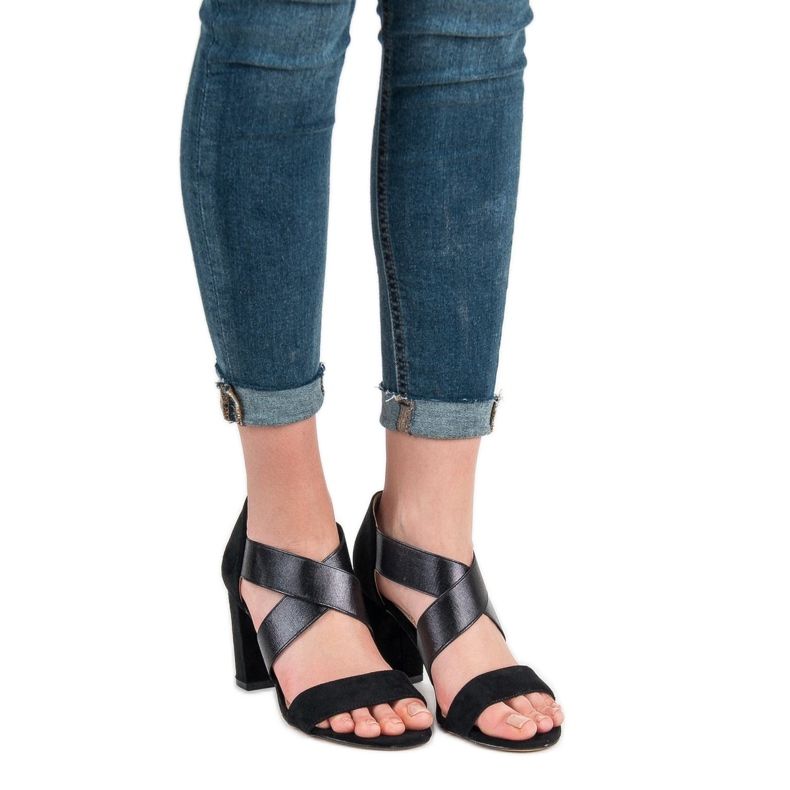 Evento Sandales à enfiler avec une bande élastique noir 2