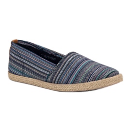 McKey Espadrilles à rayures brun bleu marin bleu vert 2