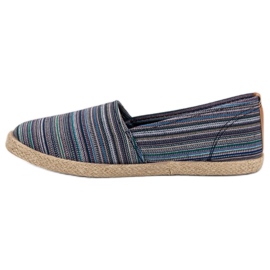 McKey Espadrilles à rayures brun bleu marin bleu vert 3