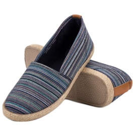 McKey Espadrilles à rayures brun bleu marin bleu vert 4