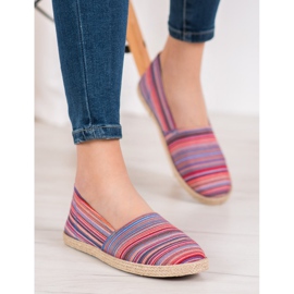 McKey Espadrilles à rayures brun rouge bleu 2