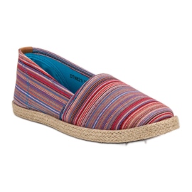 McKey Espadrilles à rayures brun rouge bleu 3