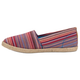 McKey Espadrilles à rayures brun rouge bleu 4