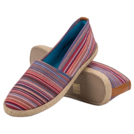 McKey Espadrilles à rayures brun rouge bleu 5
