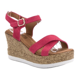 JESSY ROSS Sandales en daim fuchsia rose 3