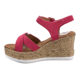 JESSY ROSS Sandales en daim fuchsia rose 4