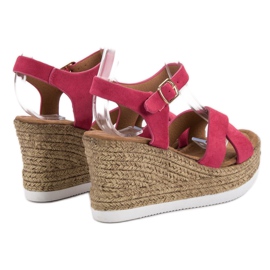 JESSY ROSS Sandales en daim fuchsia rose 5