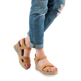 JESSY ROSS Sandales en daim camel brun 5
