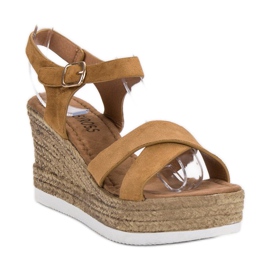 JESSY ROSS Sandales en daim camel brun 2