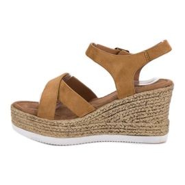 JESSY ROSS Sandales en daim camel brun 3
