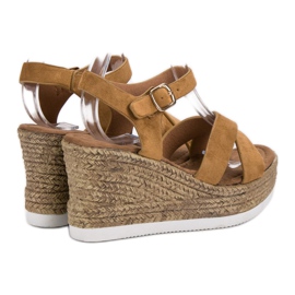 JESSY ROSS Sandales en daim camel brun 4
