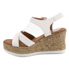JESSY ROSS Sandales en daim blanches 3