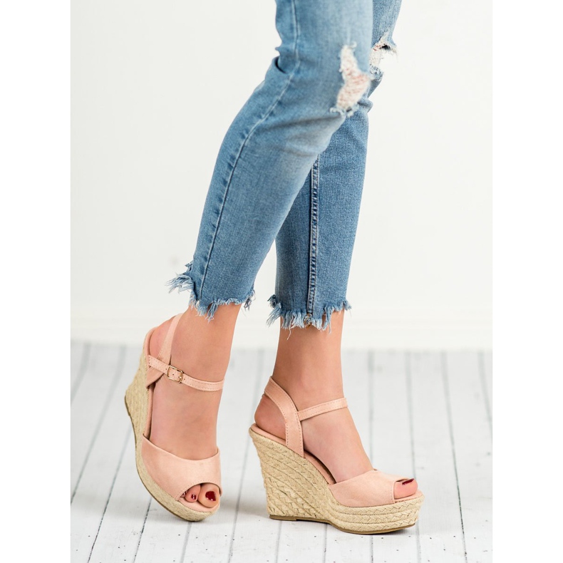 Sandales poudre rose 1