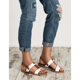 Evento Sandales à fermeture boucle blanche brun 1