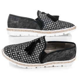 Kylie Espadrilles Slipony ajourées noir 2
