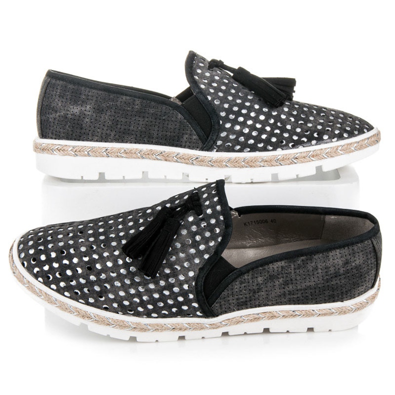 Kylie Espadrilles Slipony ajourées le noir 2
