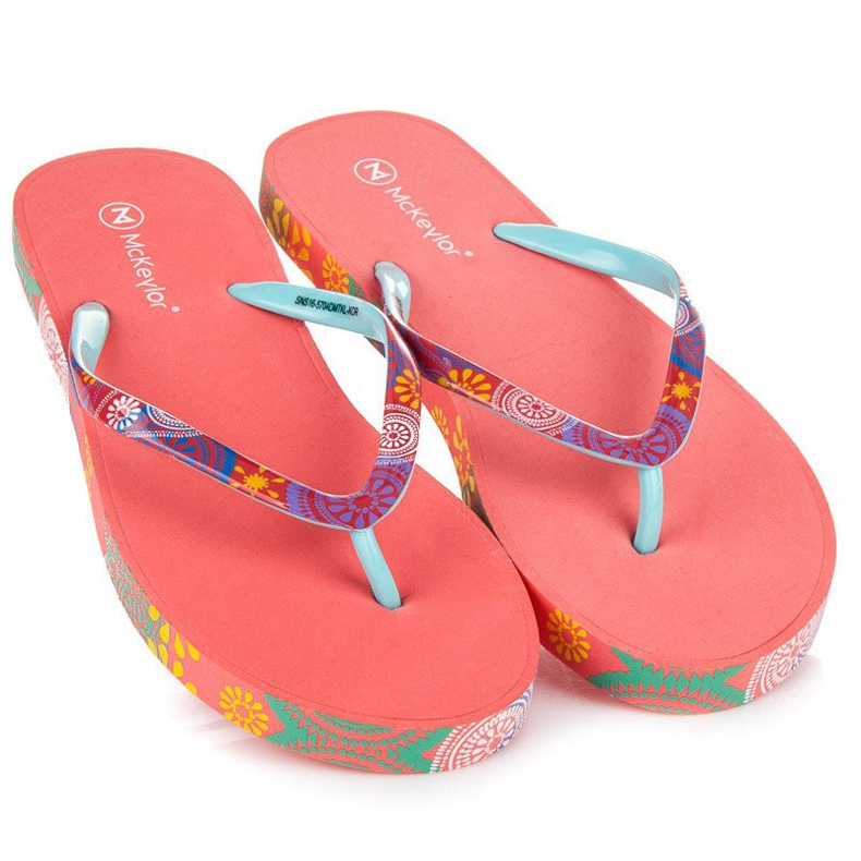 Mckeylor Chaussons Femme Corail rouge 1 Mckeylor Chaussons Femme Corail rouge 1