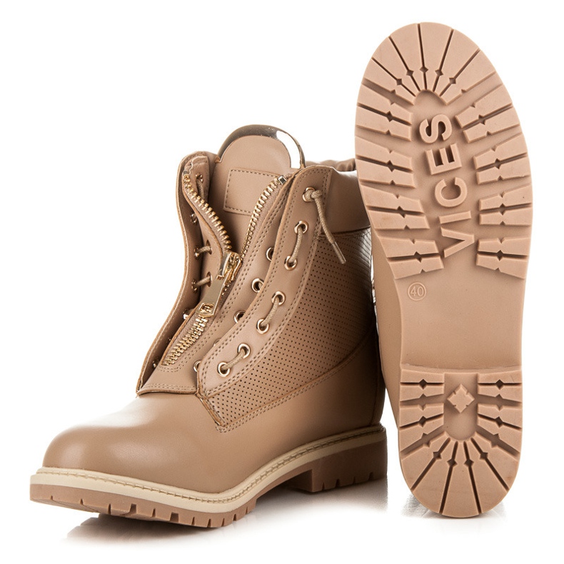 Vices Trappeurs fermés par une fermeture éclair brun 1