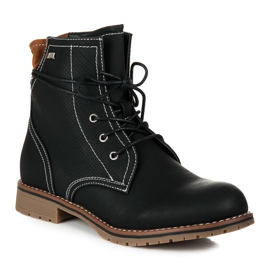 Juliet Bottes noires sur un talon plat le noir 2
