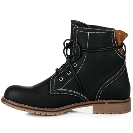 Juliet Bottes noires sur un talon plat le noir 3