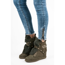 Kylie Baskets Avec Fourrure vert 6