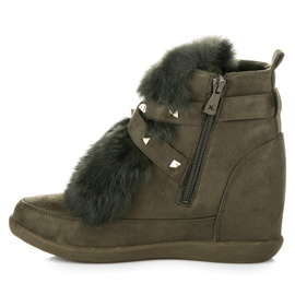 Kylie Baskets Avec Fourrure vert 3