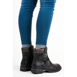 Erynn Travailleurs à la mode attachés avec une fermeture éclair noir 1