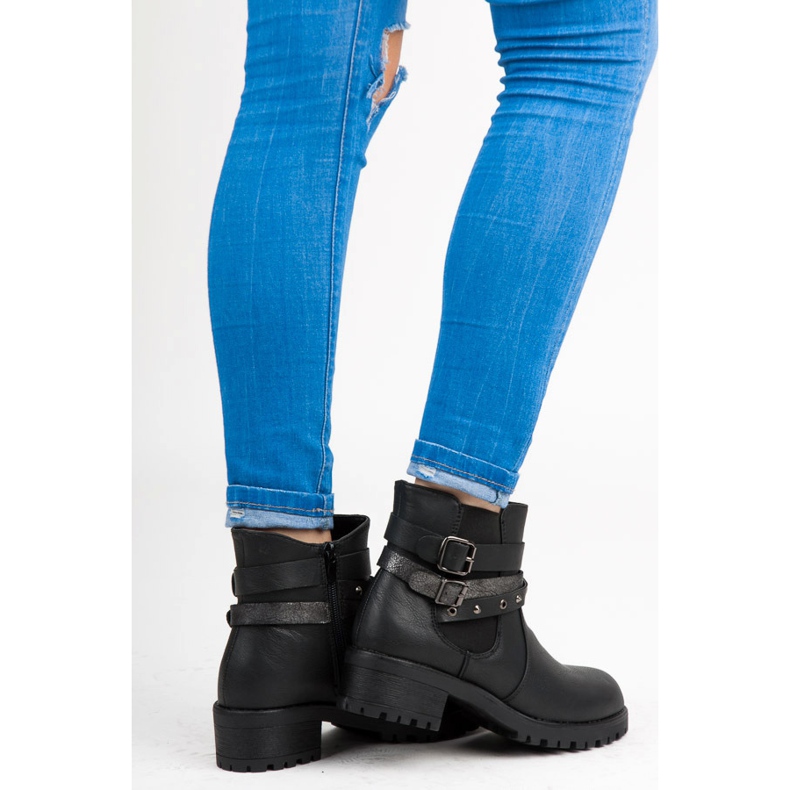 Erynn Bottines Chelsea à boucles noir 1