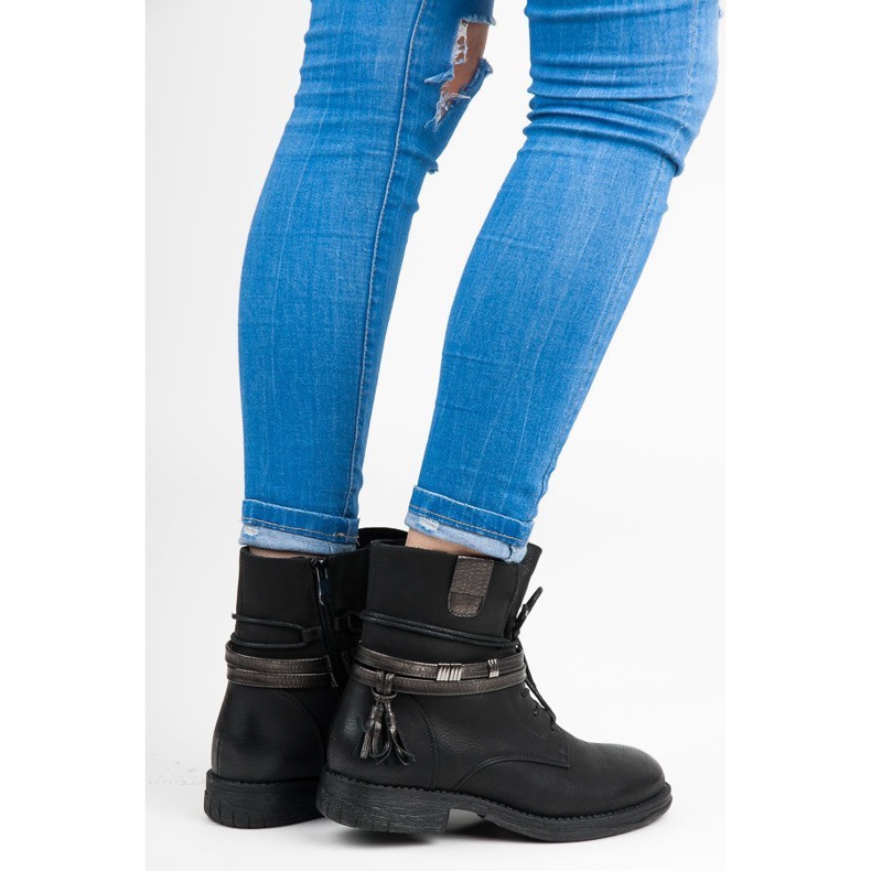 Queentina Bottes noires fermées par une fermeture éclair le noir 2 Queentina Bottes noires fermées par une fermeture éclair le noir 2