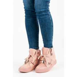 Seastar Baskets compensées en daim rose 1