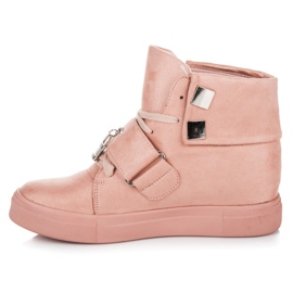 Seastar Baskets compensées en daim rose 2