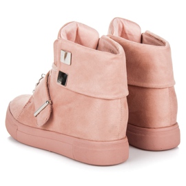 Seastar Baskets compensées en daim rose 3