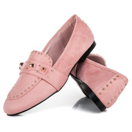 Vices Mocassins en daim rose 3