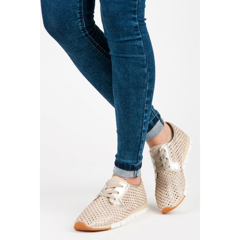 Kylie Baskets nouées à la mode jaune brun 1