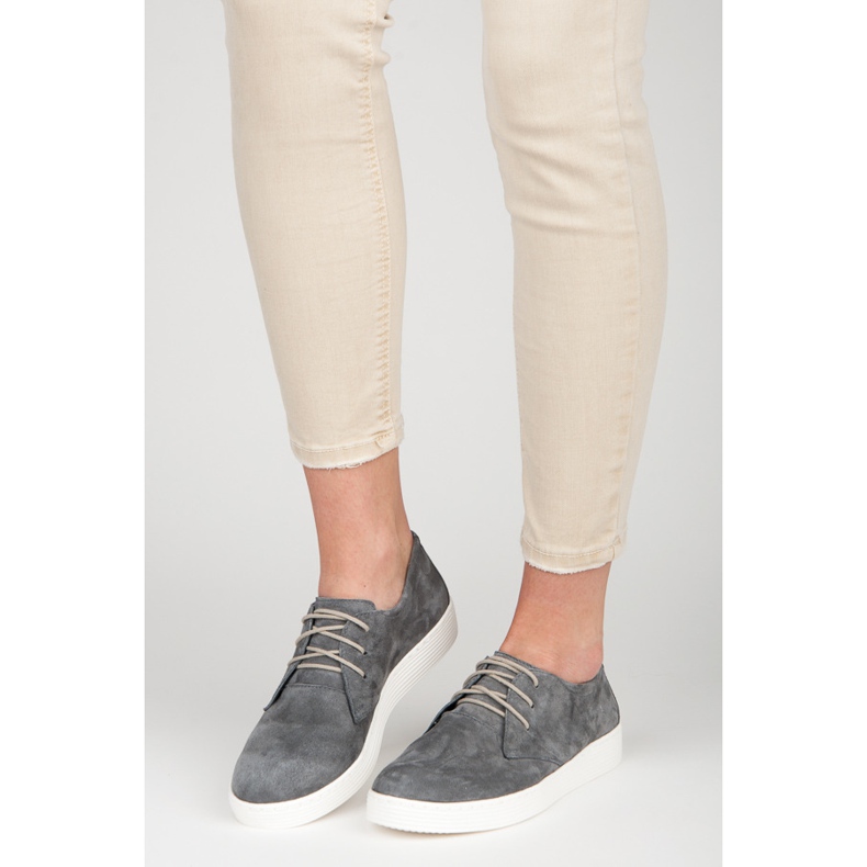 Vinceza Chaussures de sport en cuir gris 2