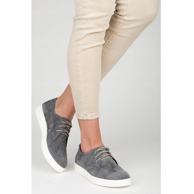 Vinceza Chaussures de sport en cuir gris 1