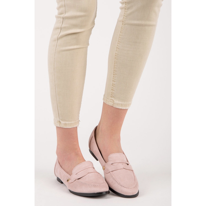 Seastar Mocassins en daim rose 2