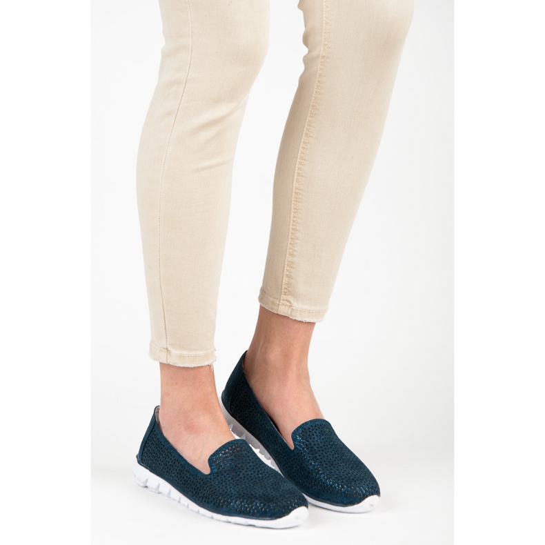 Vinceza Seigneurs de cuir ajouré bleu marin 1