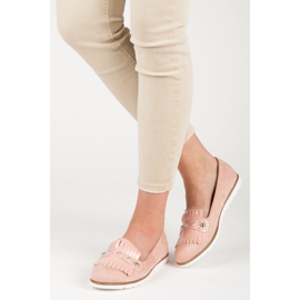 Seastar Mocassins En Daim À Franges rose 6