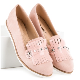 Seastar Mocassins En Daim À Franges rose 1