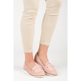 Seastar Mocassins En Daim À Franges rose 5