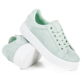 Seastar Baskets en daim sur la plate-forme vert 4