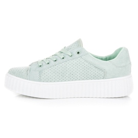 Seastar Baskets en daim sur la plate-forme vert 5