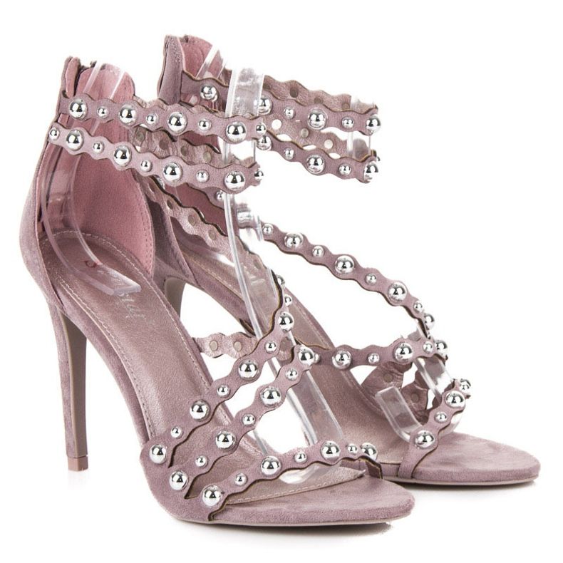 Seastar Sandales à talons hauts fermées par une fermeture éclair violet 1